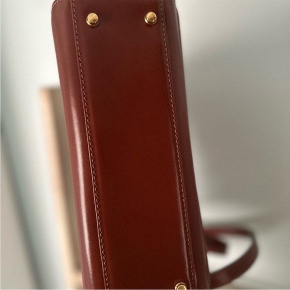 Bally NEW vintage leather satchel / top handle bag new with Bally strap - Picture 8 of 11